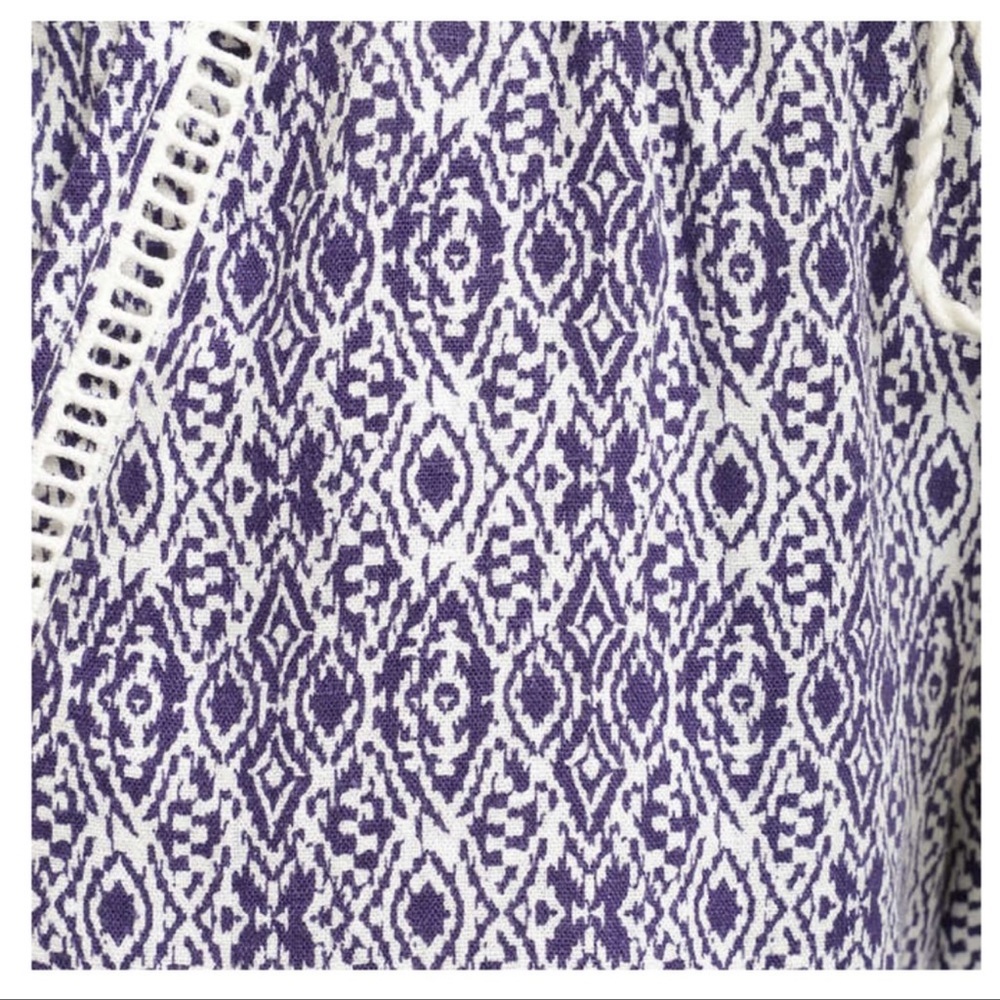 Briggs Ladies Linen Blend Short, Blue Print ( XL ) - Picture 4 of 4